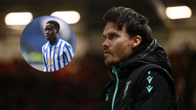 Sheffield Wednesday manager Danny Rohl watches on against Bristol City. Djeidi Gassama playing for Sheffield Wednesday.