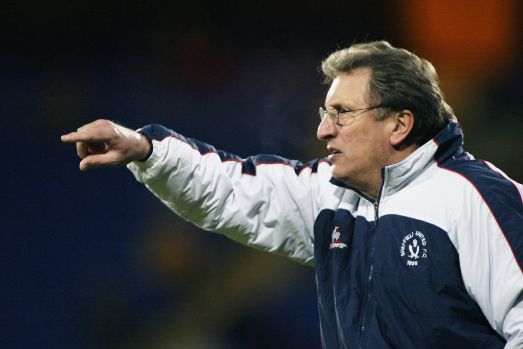 Sheffield United manager of Neil Warnock signals to his players